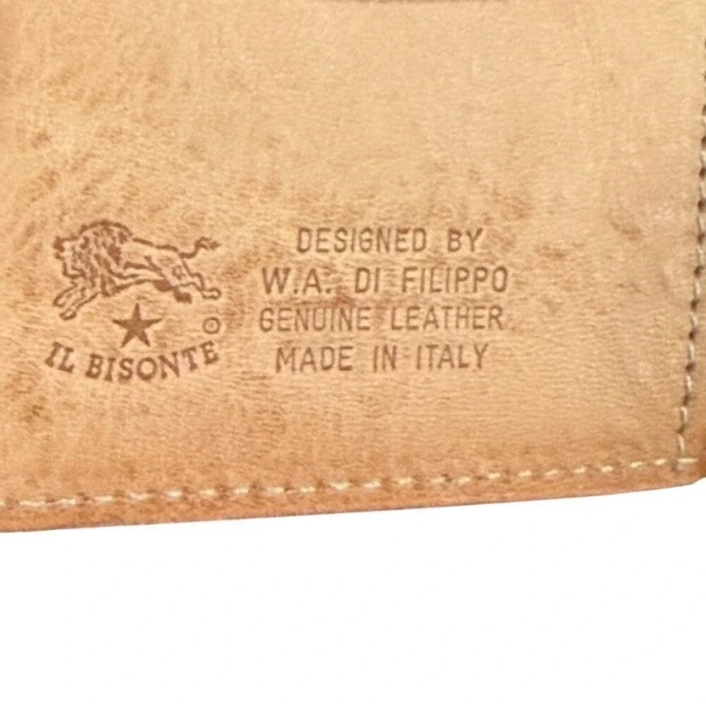 Il Bisonte Tan Leather 4-Hook Key Case Wallet W.A. Di Filippo Made in Italy